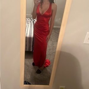 Red formal long dress size small